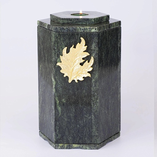 Урна для праха «Змеевик» 6‑гранная (с декором)