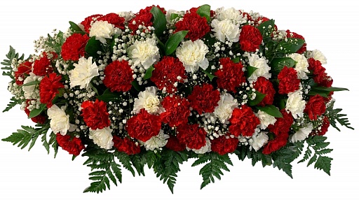 Композиция из живых цветов на гроб (1 м) ВЖФ.1.10