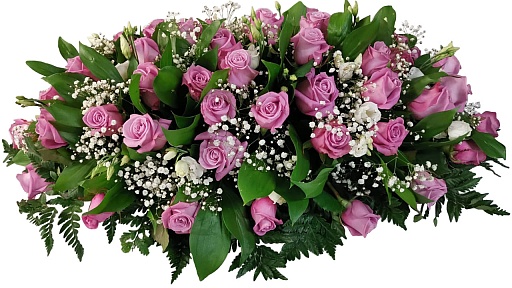 Композиция из живых цветов на гроб (1 м) ВЖФ.1.11