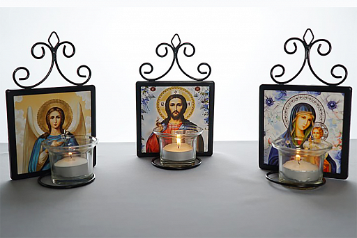 Подсвечник с иконой (на крест)