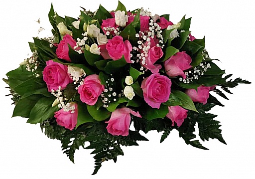 Композиция из живых цветов на гроб (50 см) ВЖФ.2.8