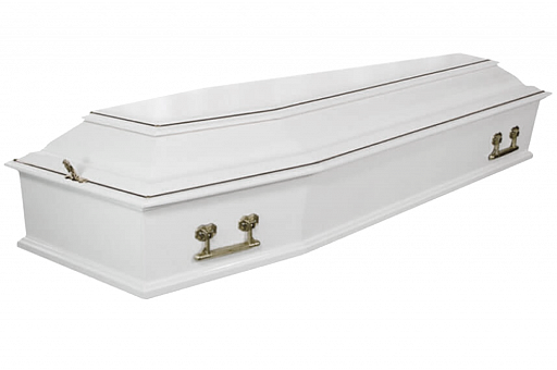 Гроб «Стандарт» (МДФ, белый) 6‑гранный 