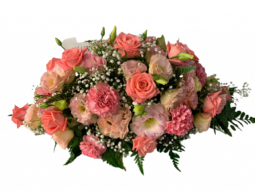 Композиция из живых цветов на гроб (50 см) ВЖФ.2.21