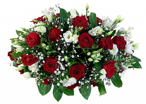 Композиция из живых цветов на гроб (50 см) ВЖФ.2