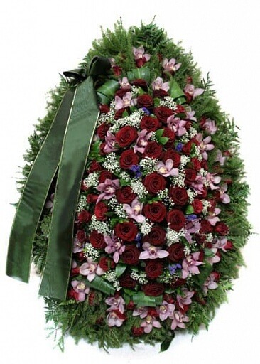 Венок ритуальный из живых цветов ВЖ‑4