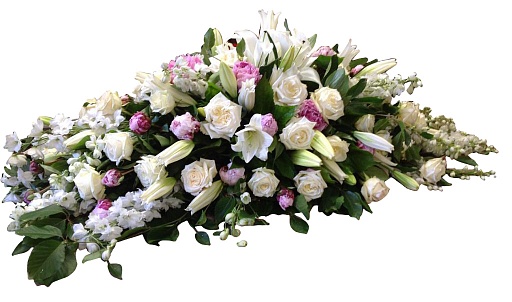 Композиция из живых цветов на гроб (1 м) ВЖФ.1.8