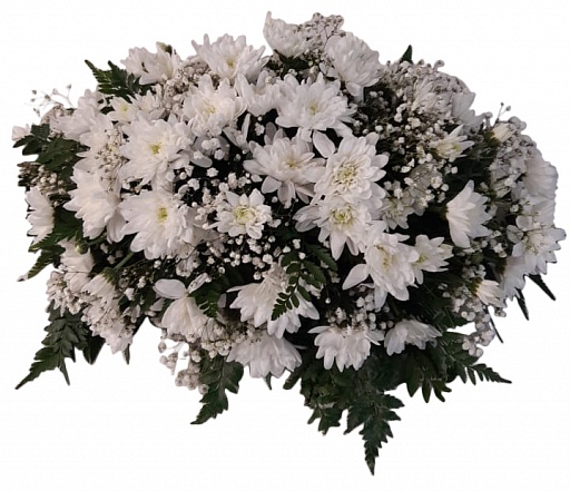 Композиция из живых цветов на гроб (50 см) ВЖФ.2.14