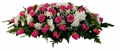 Композиция из живых цветов на гроб (1 м) ВЖФ.1.7