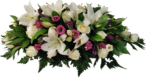 Композиция из живых цветов на гроб (50 см) ВЖФ.2.11