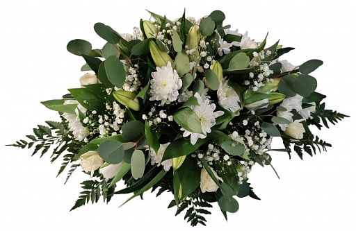 Композиция из живых цветов на гроб (50 см) ВЖФ.2.13