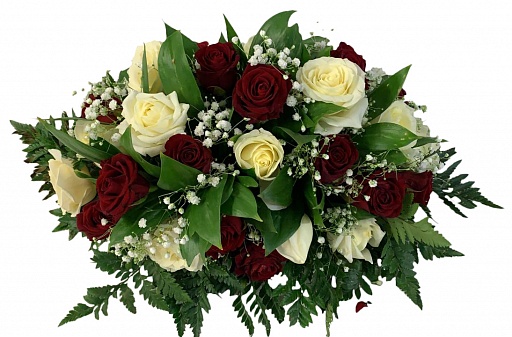 Композиция из живых цветов на гроб (50 см) ВЖФ.2.3