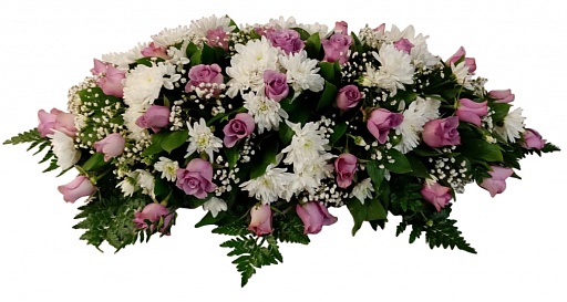 Композиция из живых цветов на гроб (1 м) ВЖФ.1.4