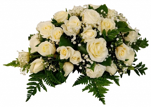 Композиция из живых цветов на гроб (50 см) ВЖФ.2.4