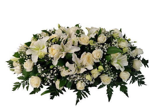 Композиция из живых цветов на гроб (1 м) ВЖФ.1.1