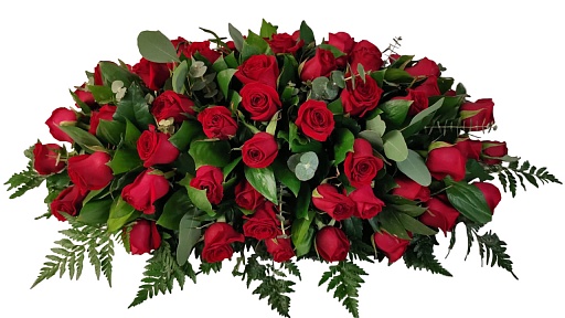 Композиция из живых цветов на гроб (1 м) ВЖФ.1.3