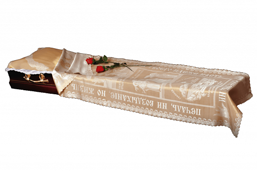 Покрывало в гроб «Атлас» (жаккард) с золотой нитью