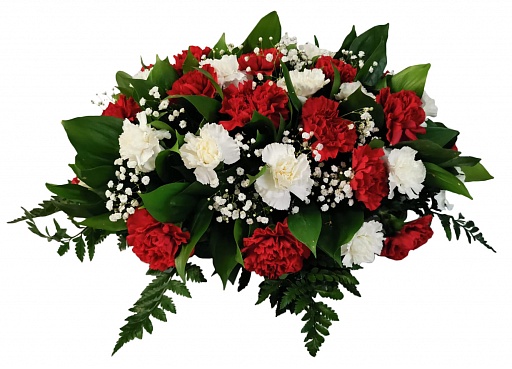 Композиция из живых цветов на гроб (50 см) ВЖФ.2.18