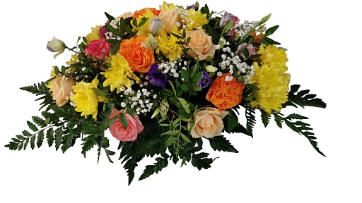 Композиция из живых цветов на гроб (50 см) ВЖФ.2.19