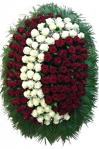 Венок ритуальный «БКБ» розы (ВЖ‑102)
